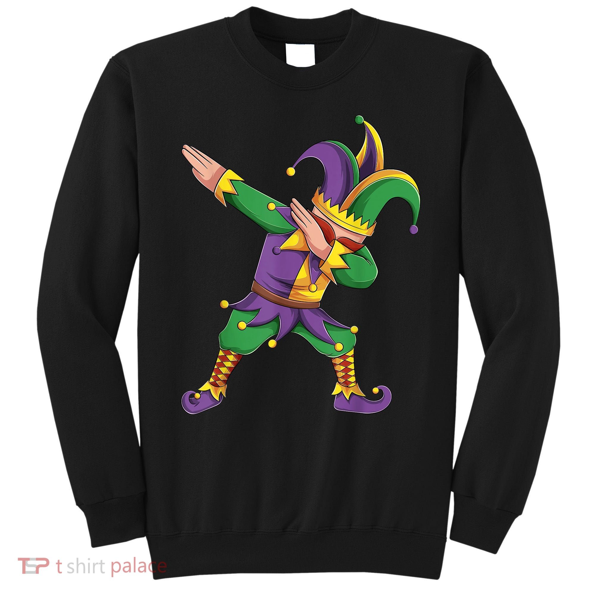 Funny Mardi Gras Outfit Dabbing Jester New Orleans Boys  Sweatshirt