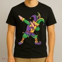 Funny Mardi Gras Outfit Dabbing Jester New Orleans Boys  T-Shirt thumb 3