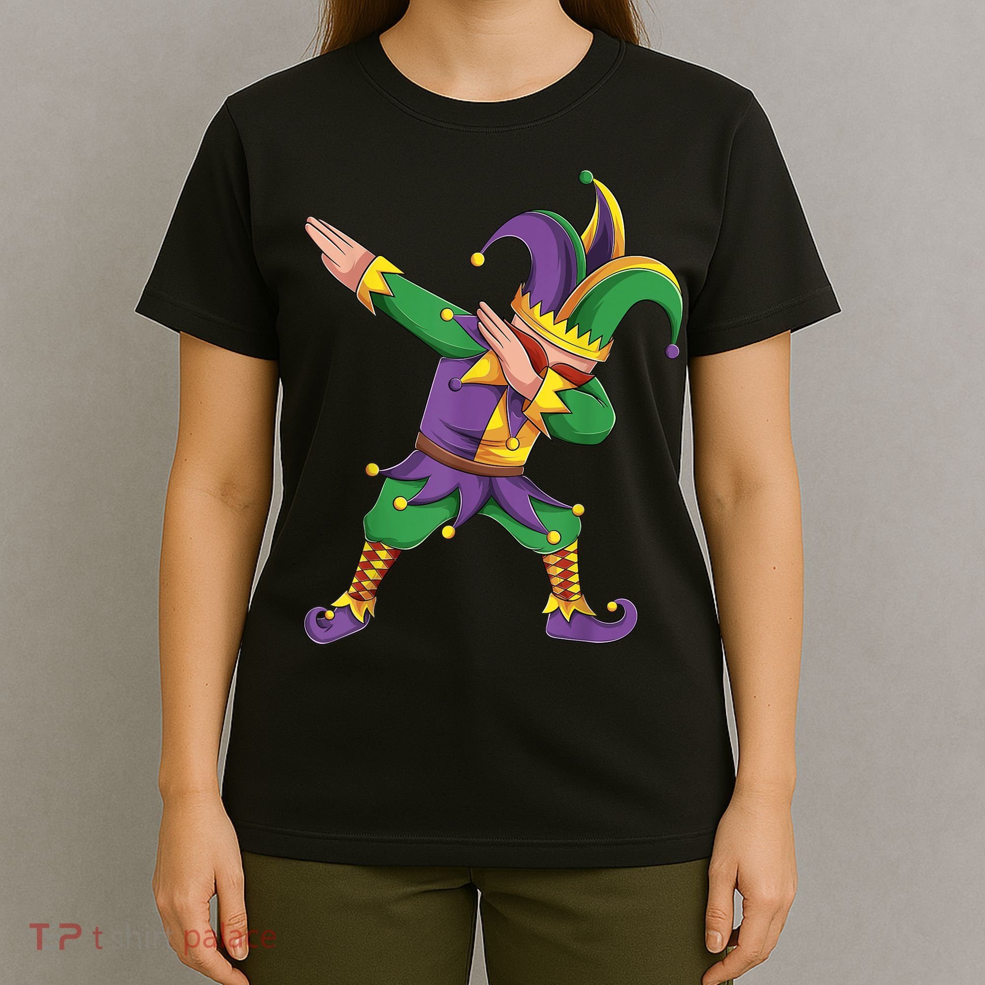 Funny Mardi Gras Outfit Dabbing Jester New Orleans Boys  T-Shirt