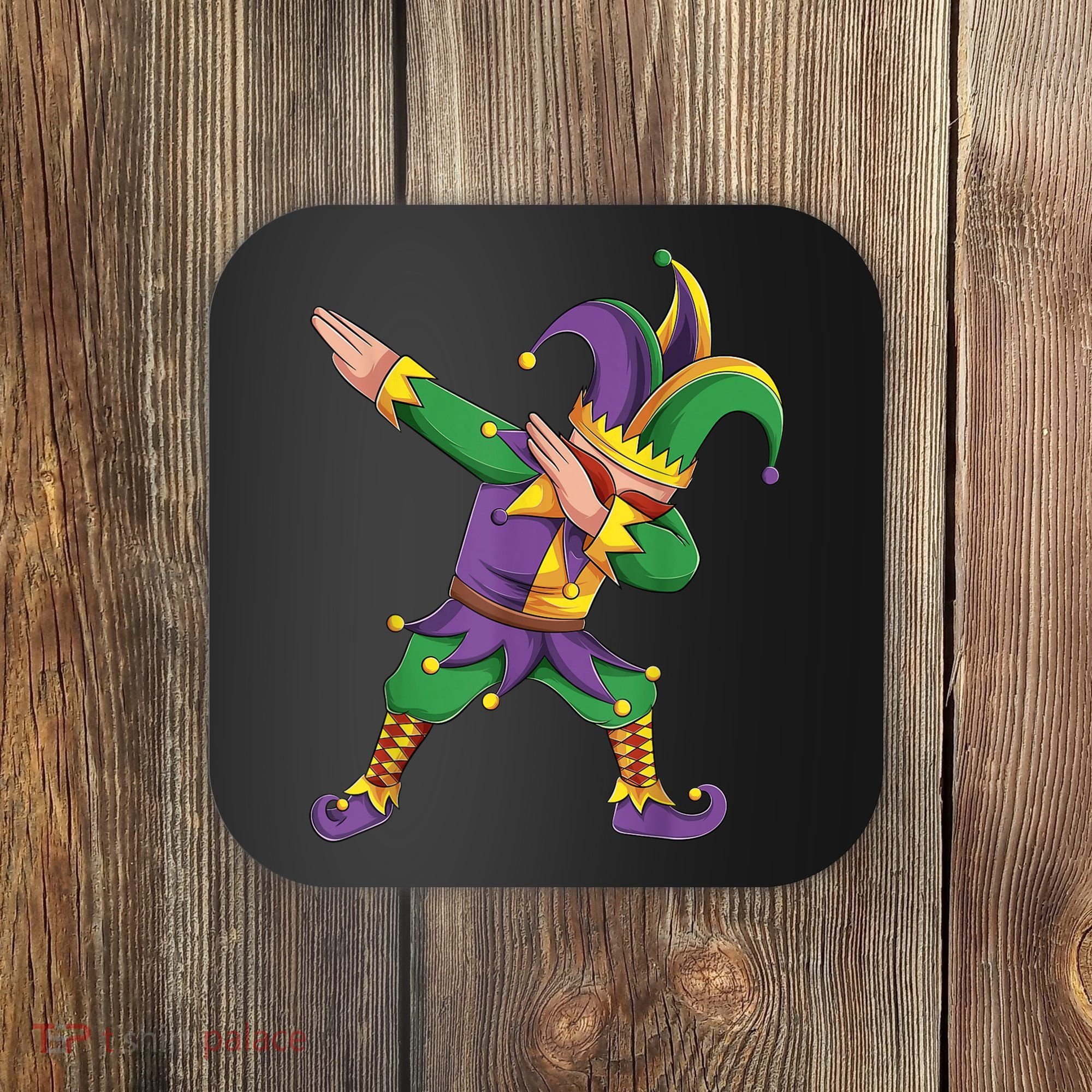 Funny Mardi Gras Outfit Dabbing Jester New Orleans Boys  Coaster
