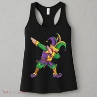 Funny Mardi Gras Outfit Dabbing Jester New Orleans Boys  Women's Tank Top thumb 3