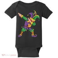 Funny Mardi Gras Outfit Dabbing Jester New Orleans Boys  Baby Bodysuit thumb 0