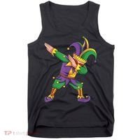 Funny Mardi Gras Outfit Dabbing Jester New Orleans Boys  Tank Top thumb 0