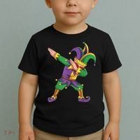 Funny Mardi Gras Outfit Dabbing Jester New Orleans Boys  Toddler T-Shirt thumb 2