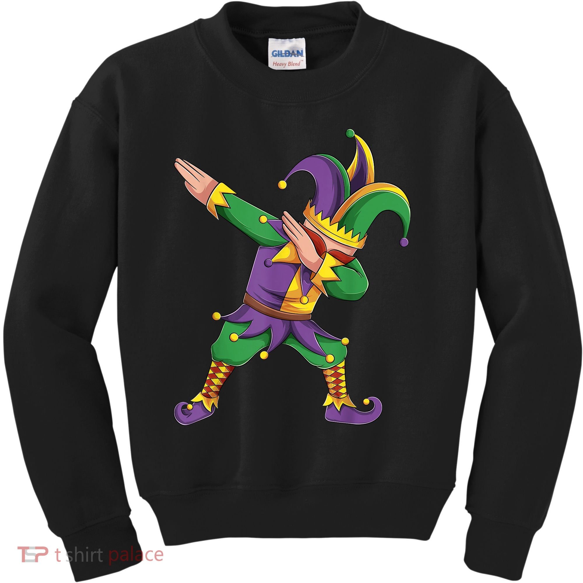 Funny Mardi Gras Outfit Dabbing Jester New Orleans Boys  Kids Sweatshirt