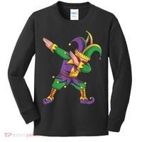 Funny Mardi Gras Outfit Dabbing Jester New Orleans Boys  Kids Long Sleeve Shirt thumb 0