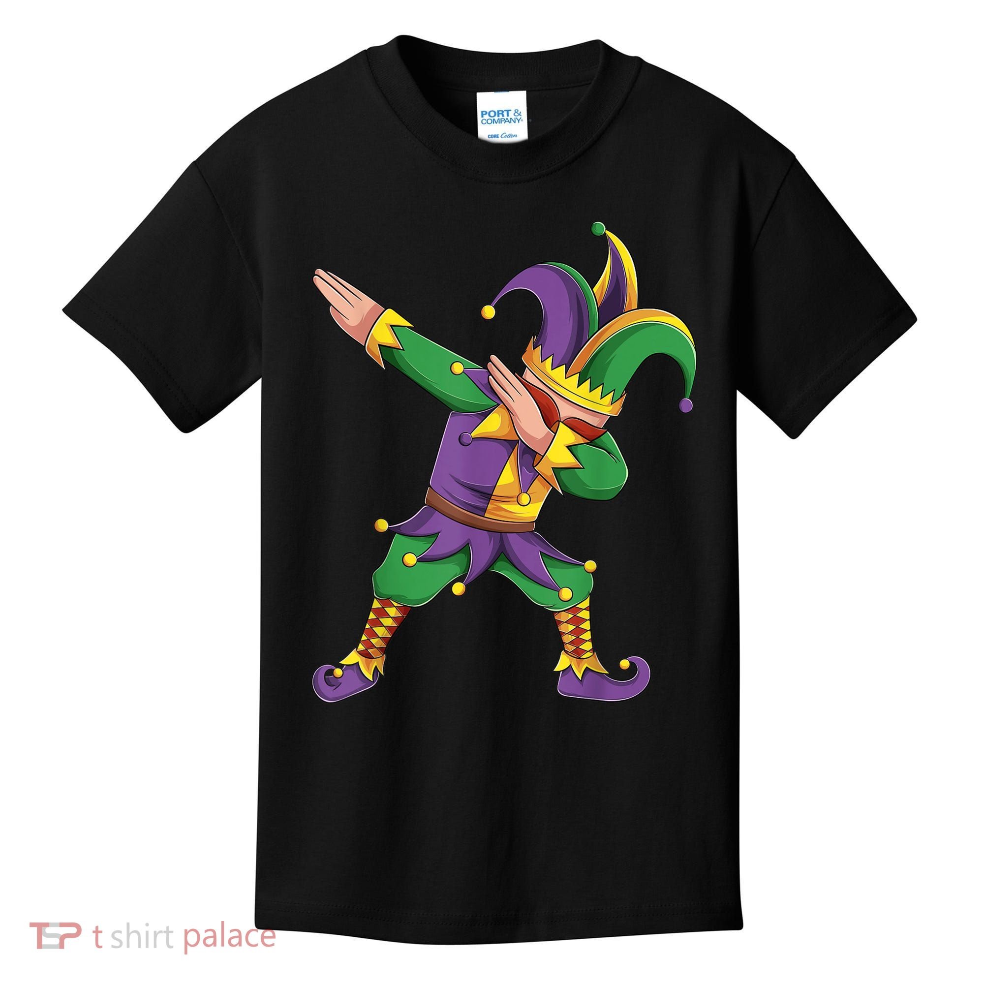 Funny Mardi Gras Outfit Dabbing Jester New Orleans Boys  Kids T-Shirt