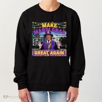 Funny Mardi Gras Donald Trump Mardi Gras American Flag Women's Sweatshirt thumb 0