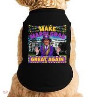 Funny Mardi Gras Donald Trump Mardi Gras American Flag Doggie Tank thumb 0
