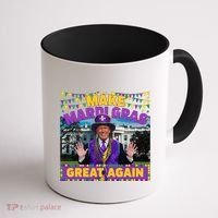 Funny Mardi Gras Donald Trump Mardi Gras American Flag Coffee Mug thumb 1