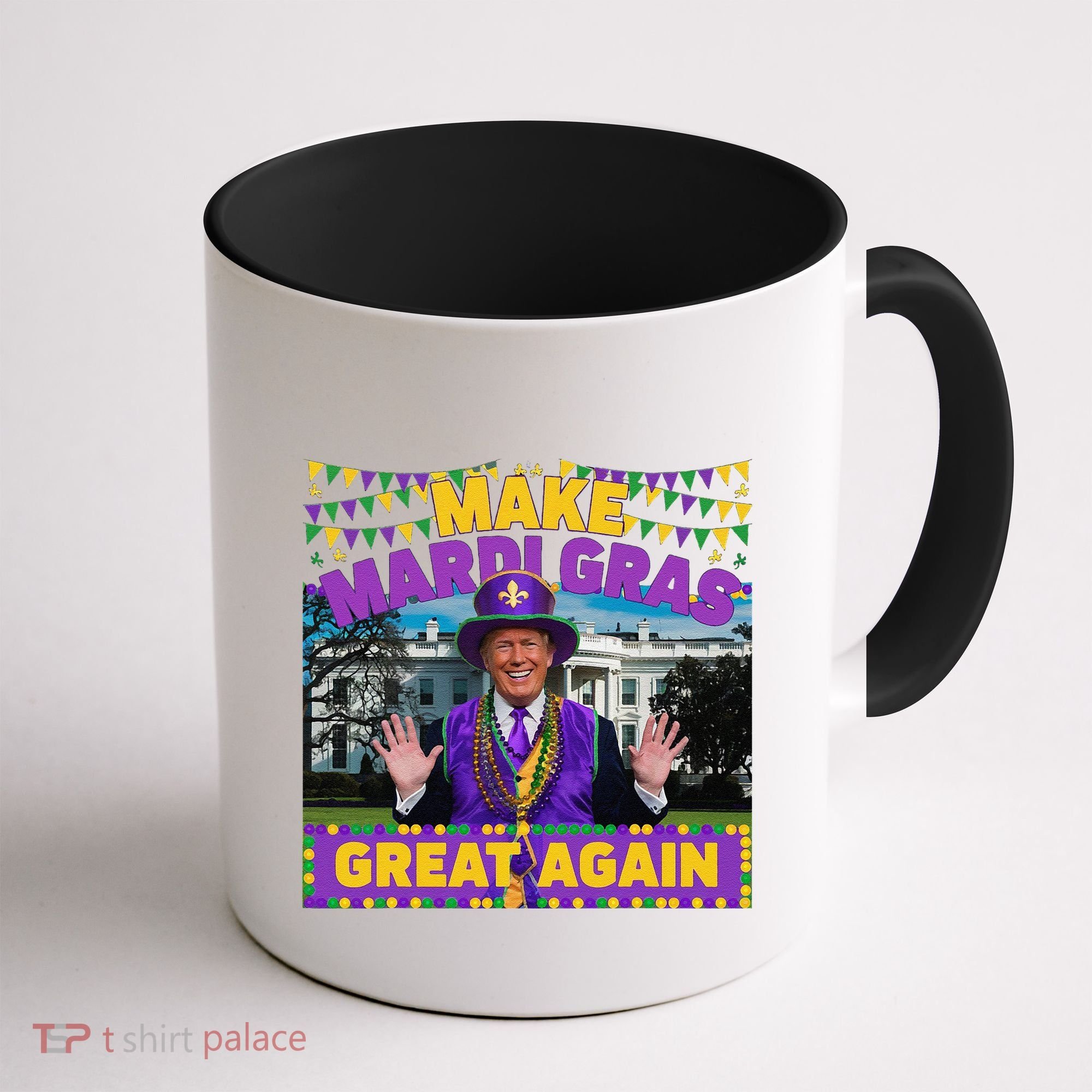 Funny Mardi Gras Donald Trump Mardi Gras American Flag Coffee Mug