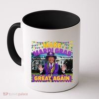 Funny Mardi Gras Donald Trump Mardi Gras American Flag Coffee Mug thumb 0