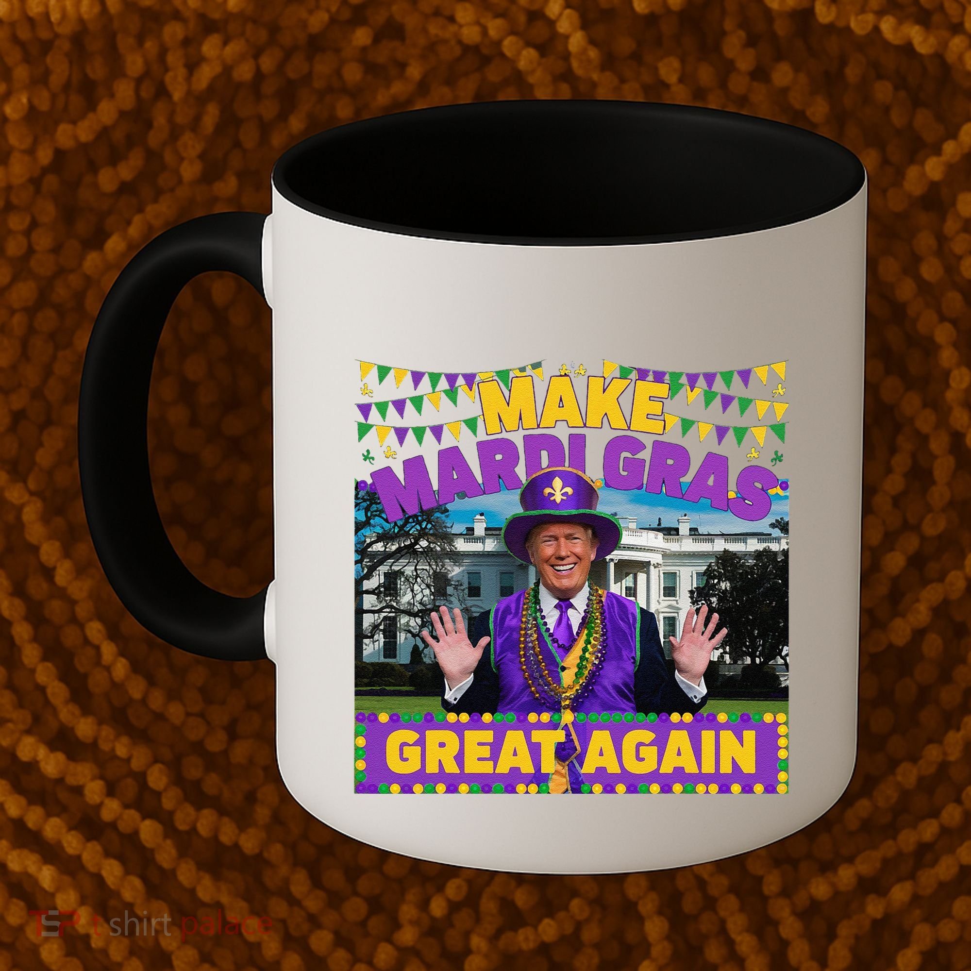 Funny Mardi Gras Donald Trump Mardi Gras American Flag Coffee Mug