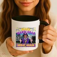 Funny Mardi Gras Donald Trump Mardi Gras American Flag Coffee Mug thumb 3