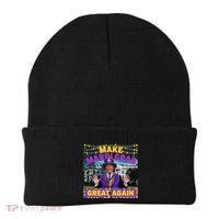Funny Mardi Gras Donald Trump Mardi Gras American Flag Beanie thumb 0