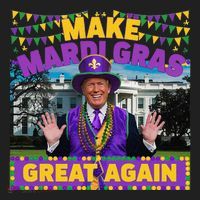 Funny Mardi Gras Donald Trump Mardi Gras American Flag Beanie thumb 2