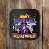 Funny Mardi Gras Donald Trump Mardi Gras American Flag Coaster thumb 0