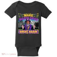 Funny Mardi Gras Donald Trump Mardi Gras American Flag Baby Bodysuit thumb 0