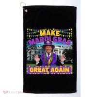 Funny Mardi Gras Donald Trump Mardi Gras American Flag Golf Towel thumb 0
