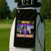 Funny Mardi Gras Donald Trump Mardi Gras American Flag Golf Towel thumb 2
