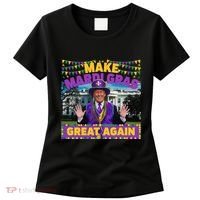 Funny Mardi Gras Donald Trump Mardi Gras American Flag Women's T-Shirt thumb 0