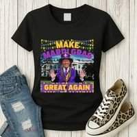 Funny Mardi Gras Donald Trump Mardi Gras American Flag Women's T-Shirt thumb 3