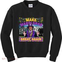 Funny Mardi Gras Donald Trump Mardi Gras American Flag Kids Sweatshirt thumb 0