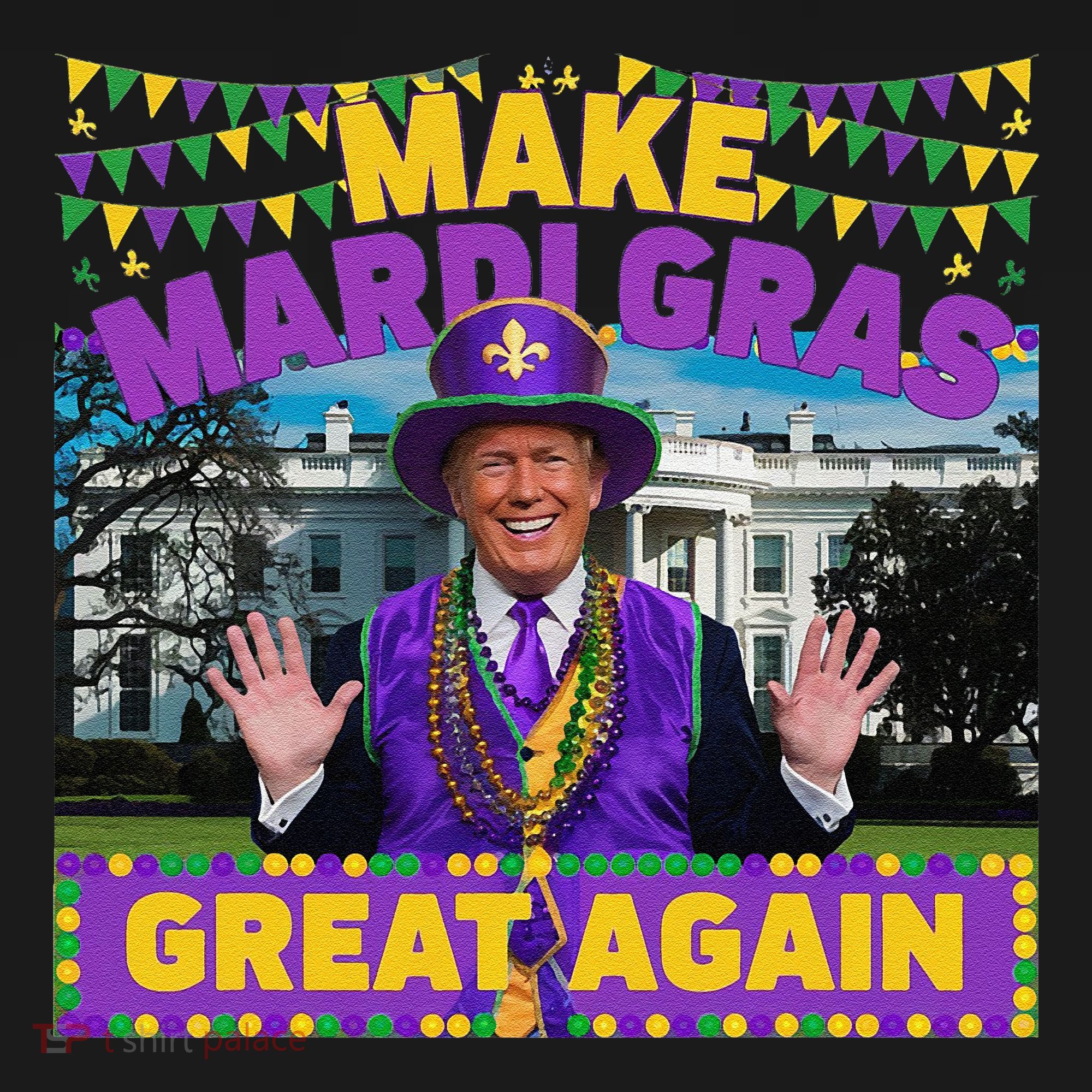 Funny Mardi Gras Donald Trump Mardi Gras American Flag Kids Sweatshirt