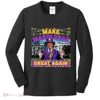 Funny Mardi Gras Donald Trump Mardi Gras American Flag Kids Long Sleeve Shirt thumb 0