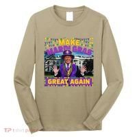 Funny Mardi Gras Donald Trump Mardi Gras American Flag Long Sleeve Shirt thumb 0