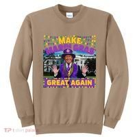 Funny Mardi Gras Donald Trump Mardi Gras American Flag Sweatshirt thumb 0
