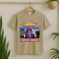 Funny Mardi Gras Donald Trump Mardi Gras American Flag T-Shirt thumb 2