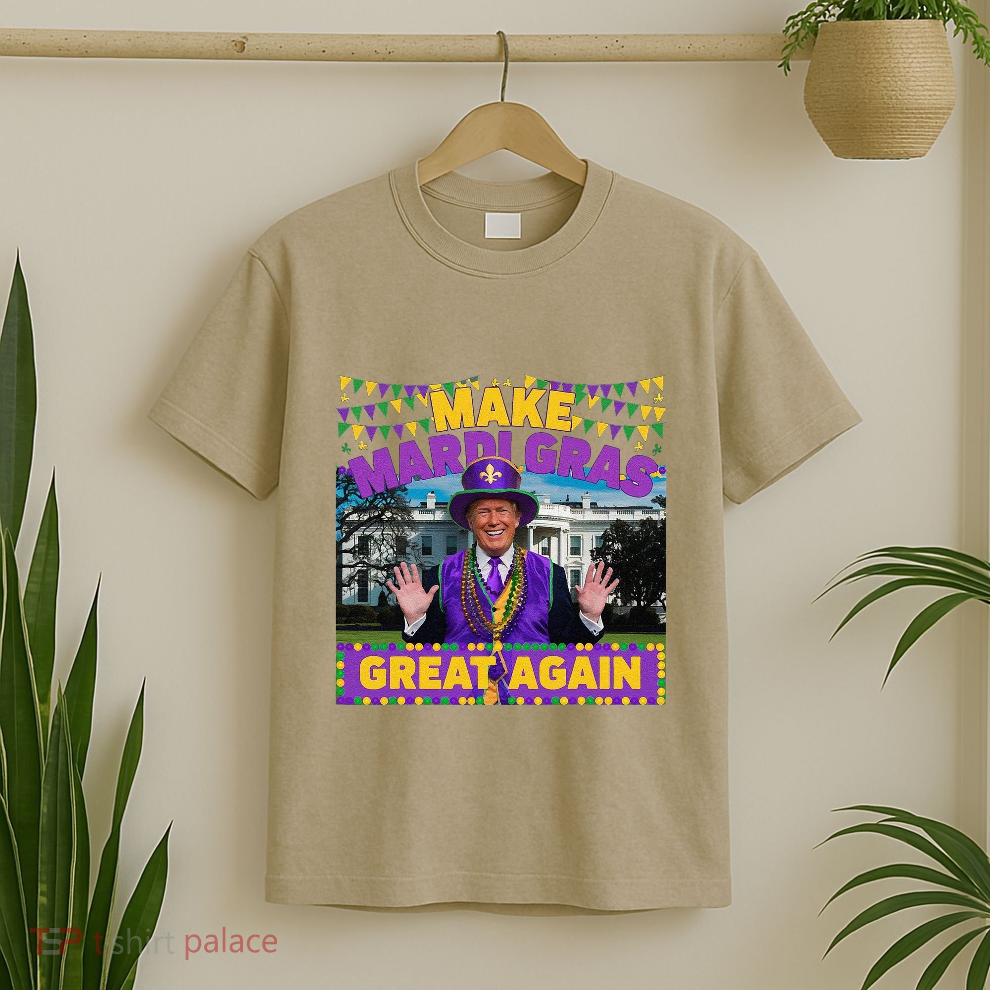 Funny Mardi Gras Donald Trump Mardi Gras American Flag T-Shirt