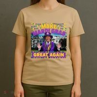 Funny Mardi Gras Donald Trump Mardi Gras American Flag T-Shirt thumb 4