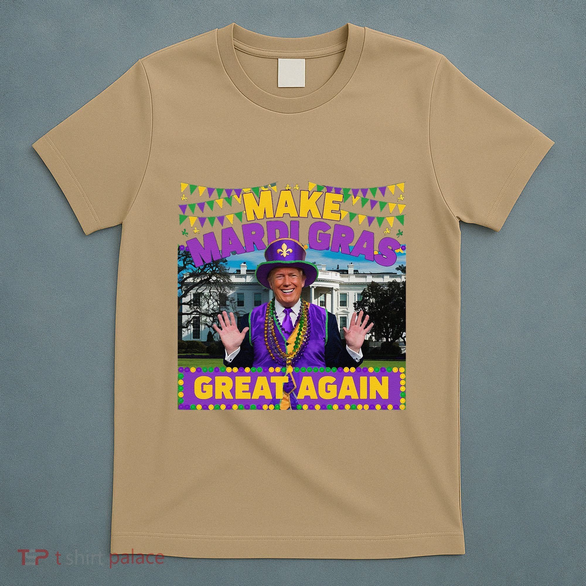 Funny Mardi Gras Donald Trump Mardi Gras American Flag T-Shirt