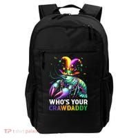 Funny Mardi Gras Whos Your Crawdaddy Crawfish Jester Beads Backpack thumb 0