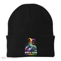 Funny Mardi Gras Whos Your Crawdaddy Crawfish Jester Beads Beanie thumb 0