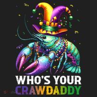 Funny Mardi Gras Whos Your Crawdaddy Crawfish Jester Beads Beanie thumb 2
