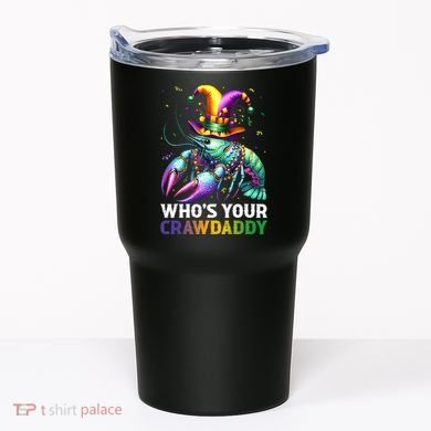Funny Mardi Gras Whos Your Crawdaddy Crawfish Jester Beads Tumbler