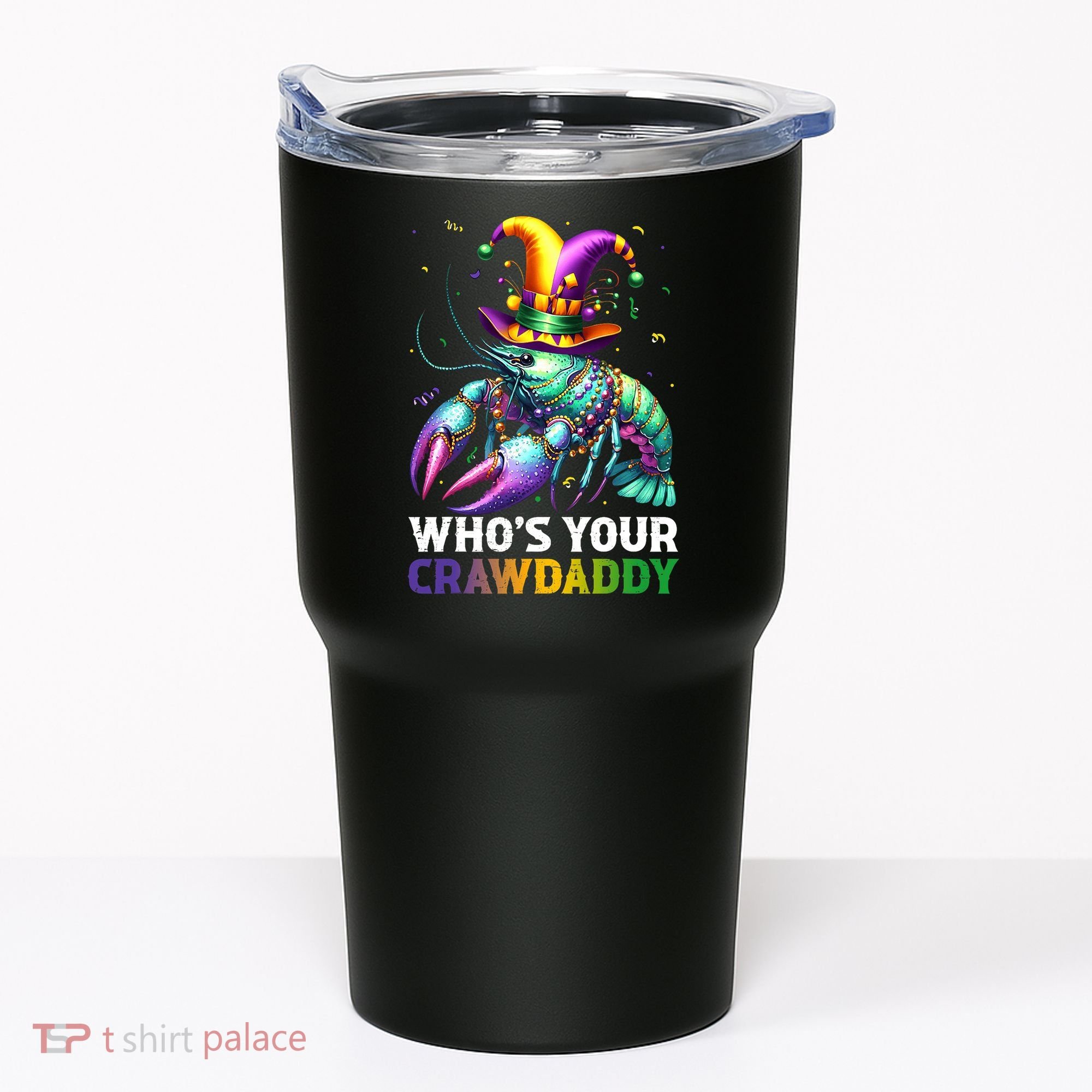 Funny Mardi Gras Whos Your Crawdaddy Crawfish Jester Beads Tumbler