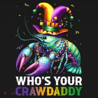 Funny Mardi Gras Whos Your Crawdaddy Crawfish Jester Beads Ornament thumb 1