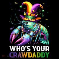 Funny Mardi Gras Whos Your Crawdaddy Crawfish Jester Beads Baby Bodysuit thumb 2