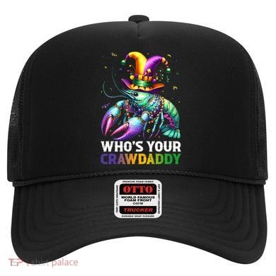 Funny Mardi Gras Whos Your Crawdaddy Crawfish Jester Beads Hat
