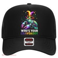 Funny Mardi Gras Whos Your Crawdaddy Crawfish Jester Beads Hat thumb 0