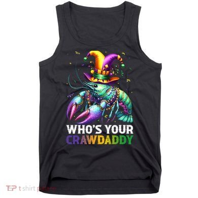 Funny Mardi Gras Whos Your Crawdaddy Crawfish Jester Beads Tank Top