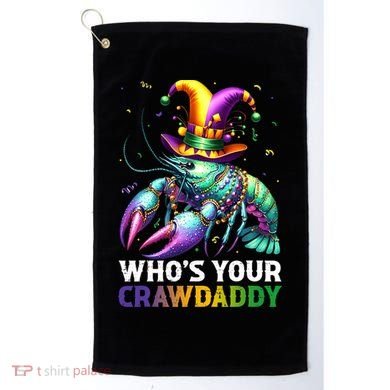 Funny Mardi Gras Whos Your Crawdaddy Crawfish Jester Beads Golf Towel