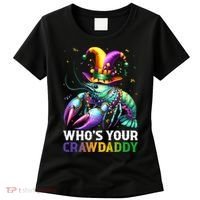 Funny Mardi Gras Whos Your Crawdaddy Crawfish Jester Beads Women's T-Shirt thumb 0