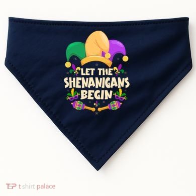 Funny Mardi Gras Let The Shenanigans Begin USA-Made Doggie Bandana