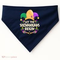 Funny Mardi Gras Let The Shenanigans Begin USA-Made Doggie Bandana thumb 0