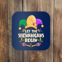 Funny Mardi Gras Let The Shenanigans Begin Coaster thumb 0